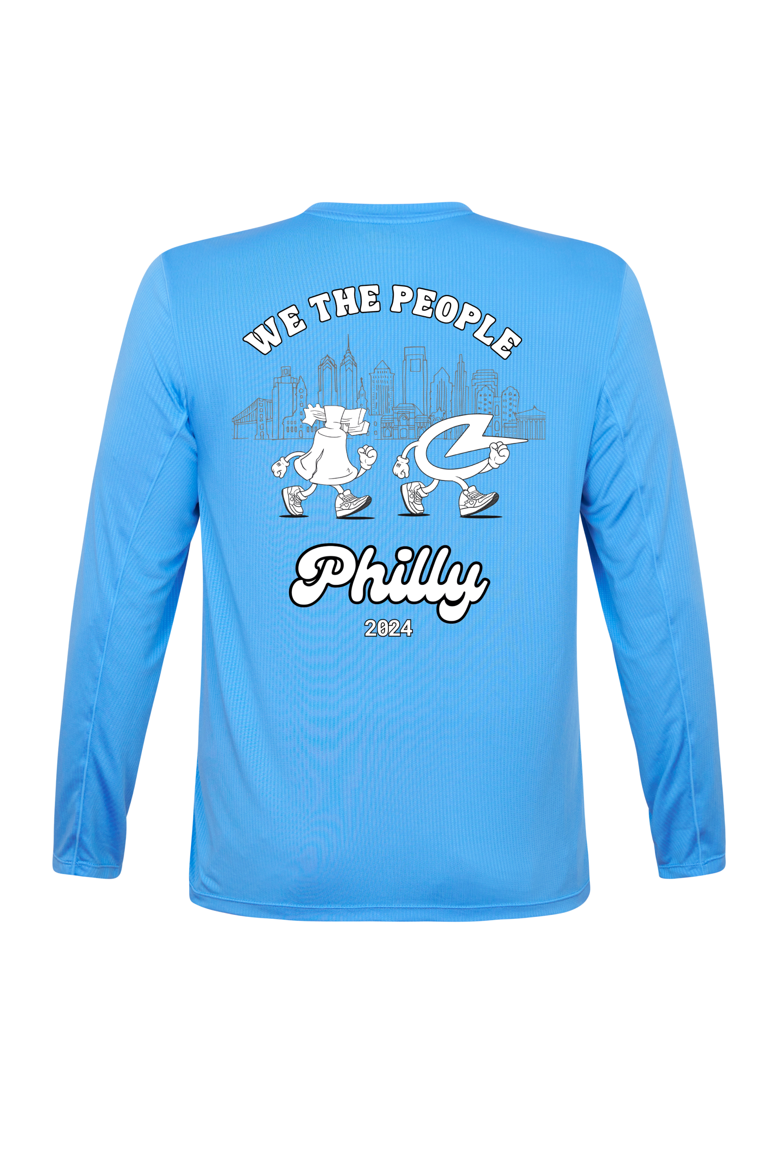 Philly Marathon Shakeout Shirt Long Sleeve | Bolt Blue