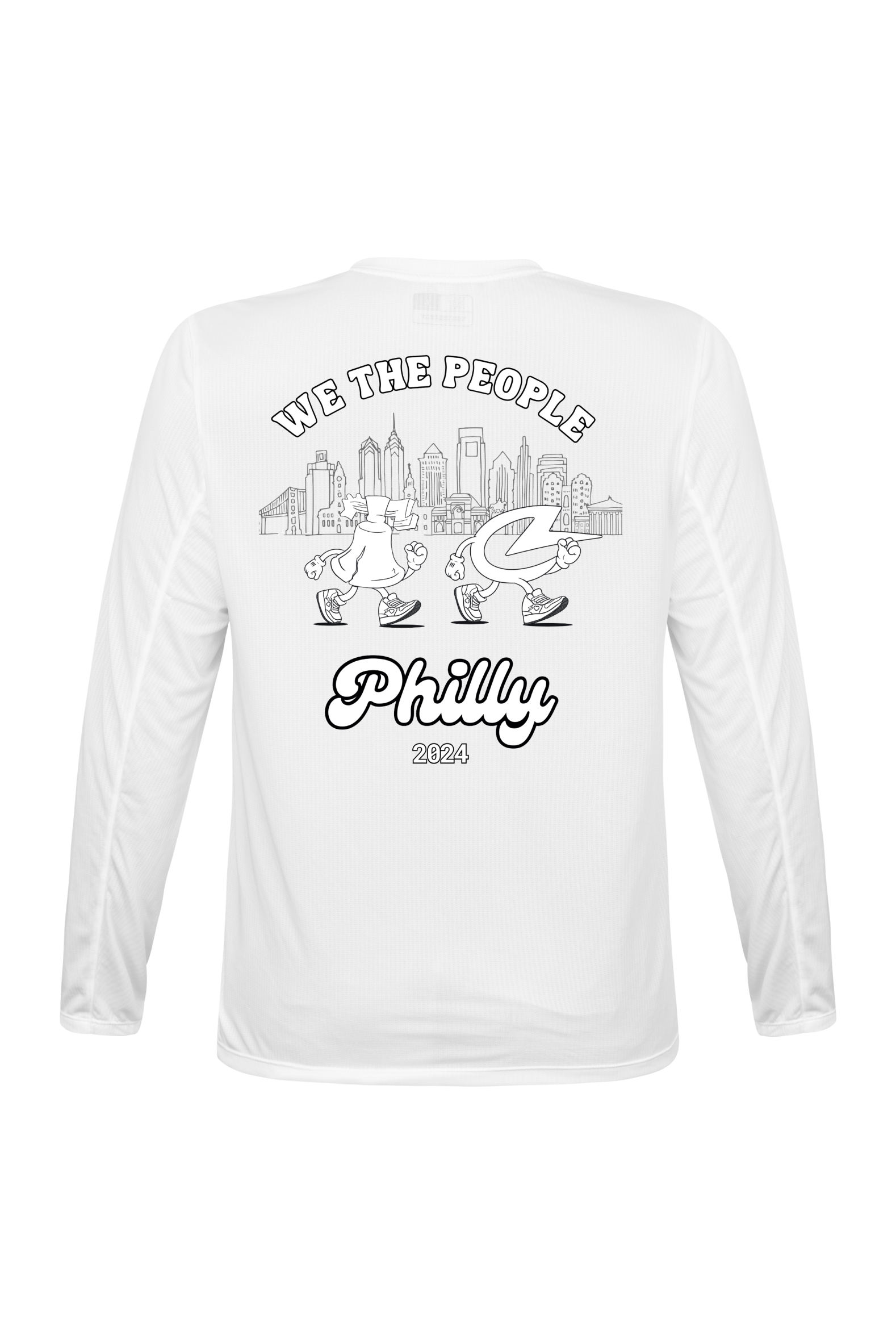 Philly Marathon Shakeout Shirt Long Sleeve | White